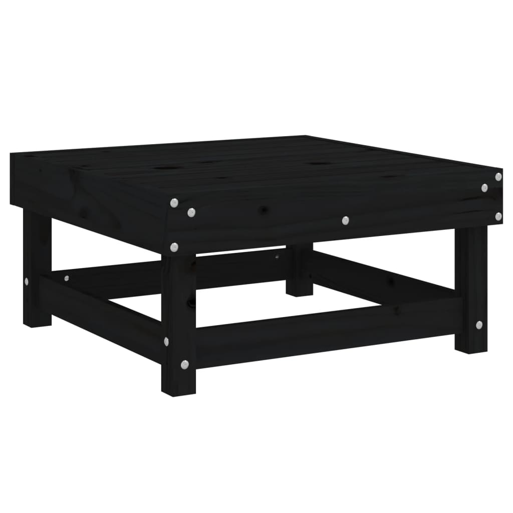 Set Salotto da Giardino 7 pz Nero in Legno Massello di Pino 3186407