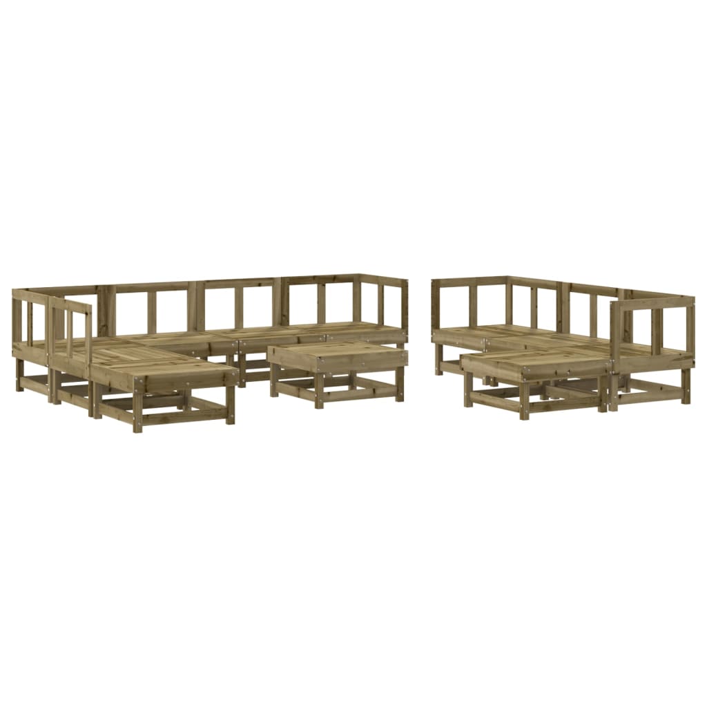 Set Salotto da Giardino 11 pz in Legno Impregnato di Pinocod mxl 82740