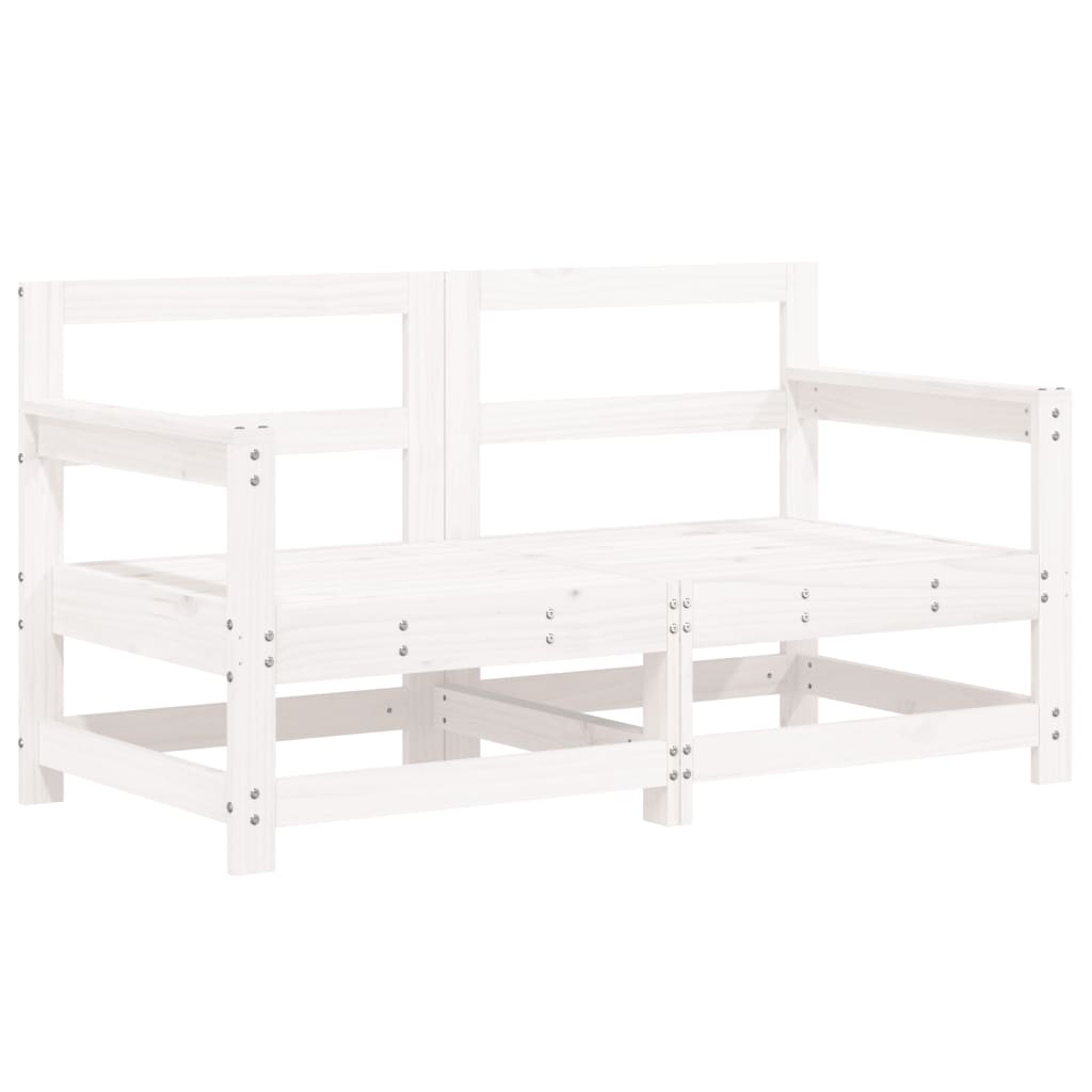 Set Salotto da Giardino 7 pz Bianco in Legno Massello di Pino 3186418