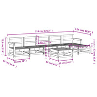 Set Salotto da Giardino 7 pz Grigio in Legno Massello di Pino 3186419