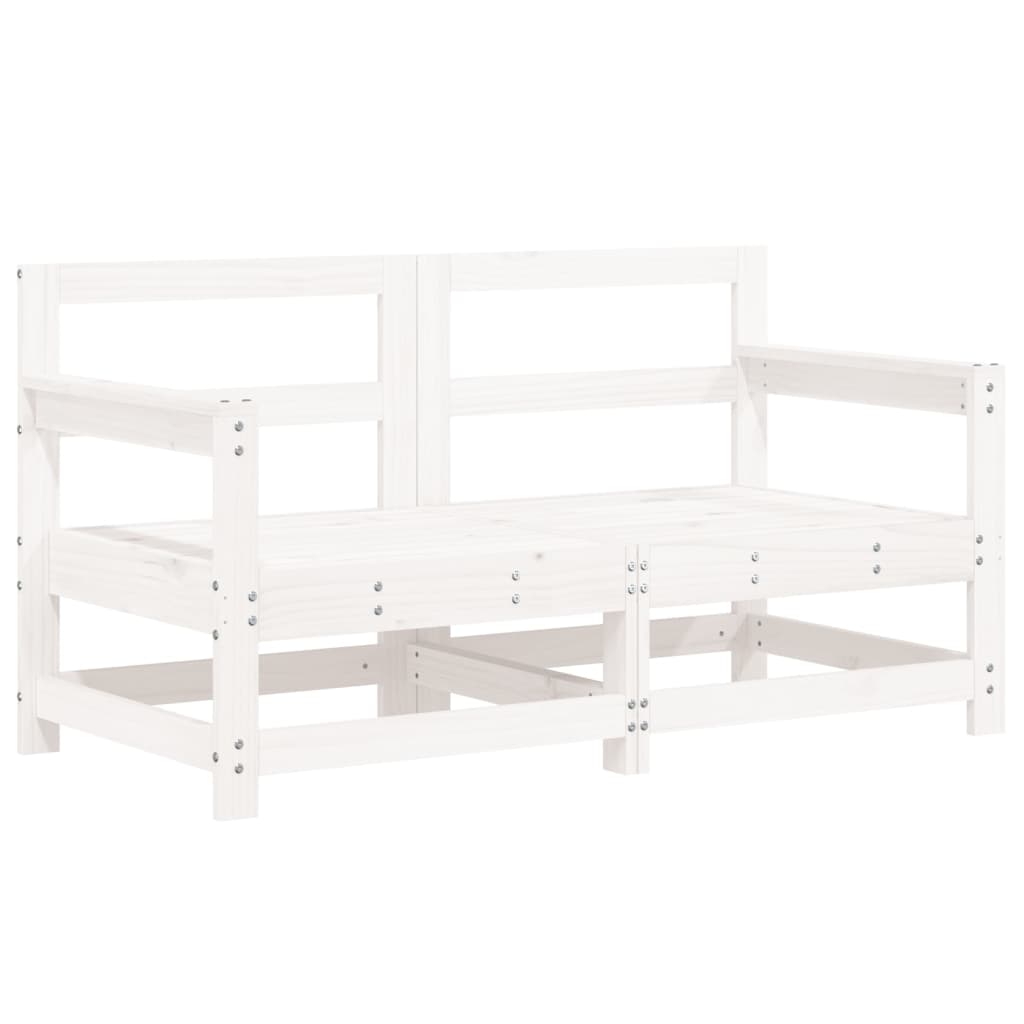 Set Salotto da Giardino 7 pz Bianco in Legno Massello di Pino 3186425