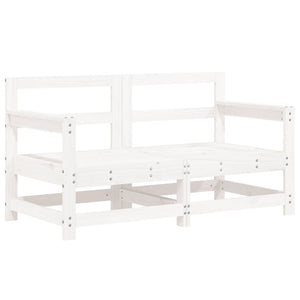 Set Salotto da Giardino 7 pz Bianco in Legno Massello di Pino 3186432