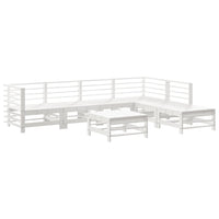 Set Salotto da Giardino 7 pz Bianco in Legno Massello di Pino 3186439