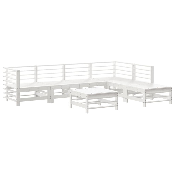 Set Salotto da Giardino 7 pz Bianco in Legno Massello di Pino 3186439