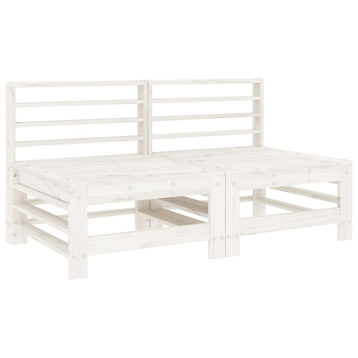 Set Salotto da Giardino 7 pz Bianco in Legno Massello di Pino 3186439