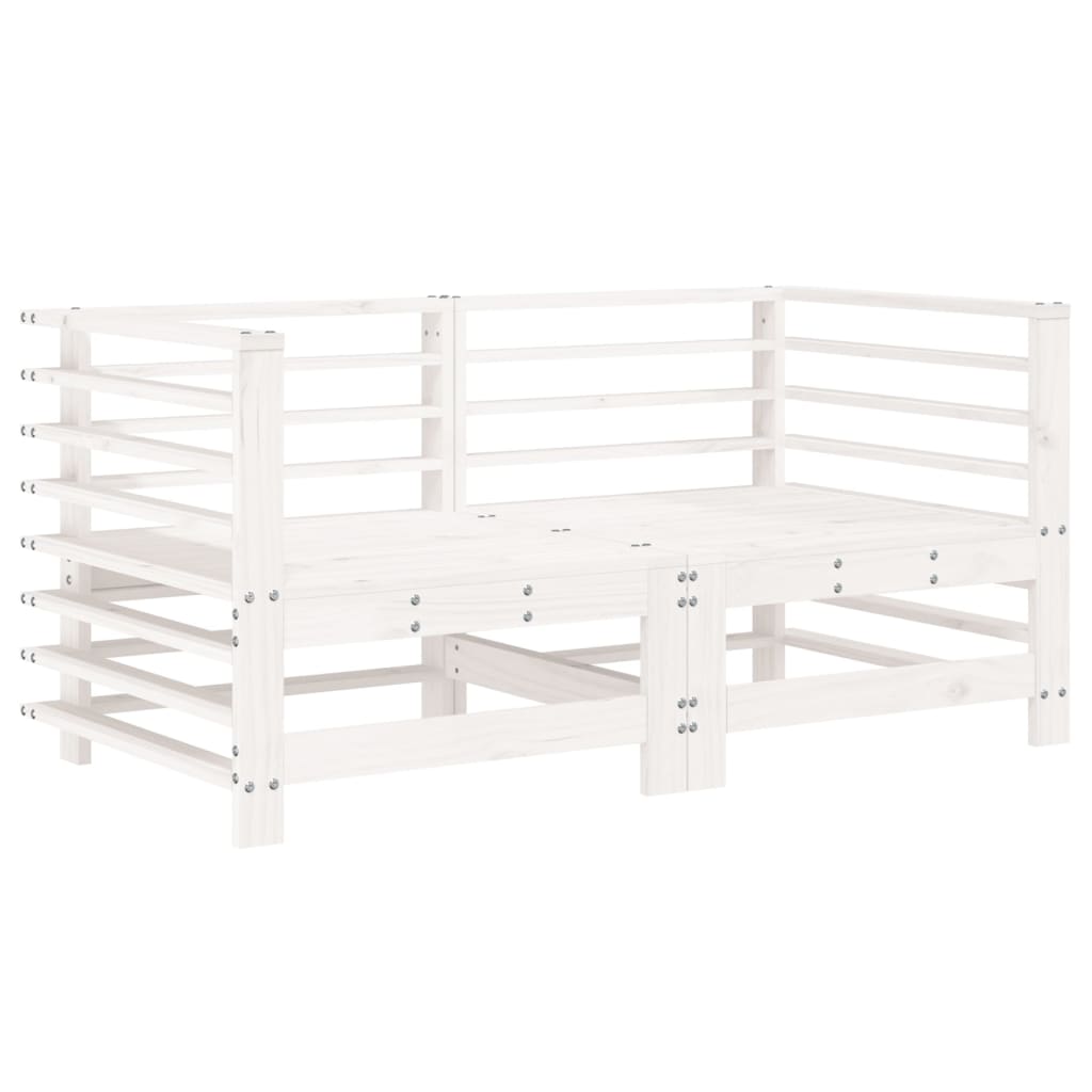 Set Salotto da Giardino 7 pz Bianco in Legno Massello di Pino 3186439