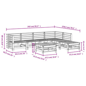 Set Salotto da Giardino 7 pz ambra in Legno Massello di Pino 3186441