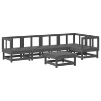 Set Salotto da Giardino 6 pz Grigio in Legno Massello di Pino 3186447