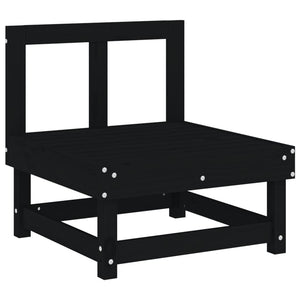 Set Salotto da Giardino 6 pz Nero in Legno Massello di Pino 3186449