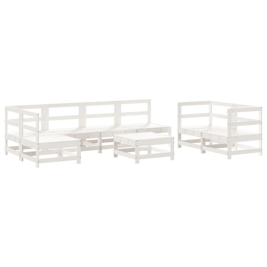 Set Salotto da Giardino 8 pz in Legno Massello di Pino Bianco 3186453