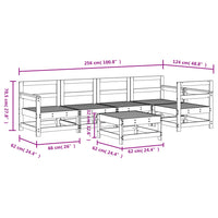 Set Salotto da Giardino 6 pz in Legno Massello di Pino 3186459