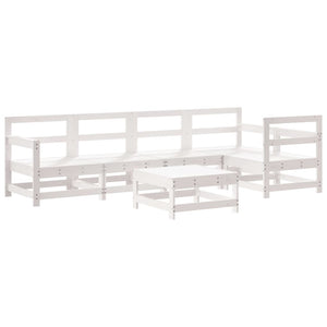 Set Salotto da Giardino 6 pz Bianco in Legno Massello di Pino 3186460