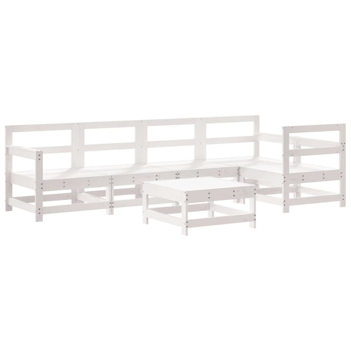 Set Salotto da Giardino 6 pz Bianco in Legno Massello di Pino 3186460