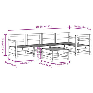 Set Salotto da Giardino 6 pz Miele in Legno Massello di Pino 3186462