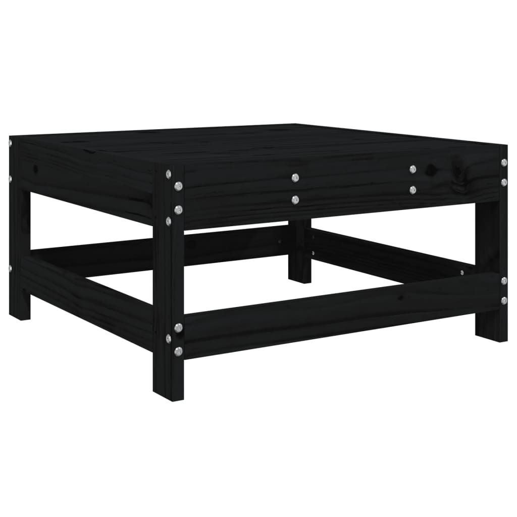 Set Salotto da Giardino 6 pz Nero in Legno Massello di Pino 3186470