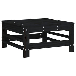 Set Salotto da Giardino 6 pz Nero in Legno Massello di Pino 3186477