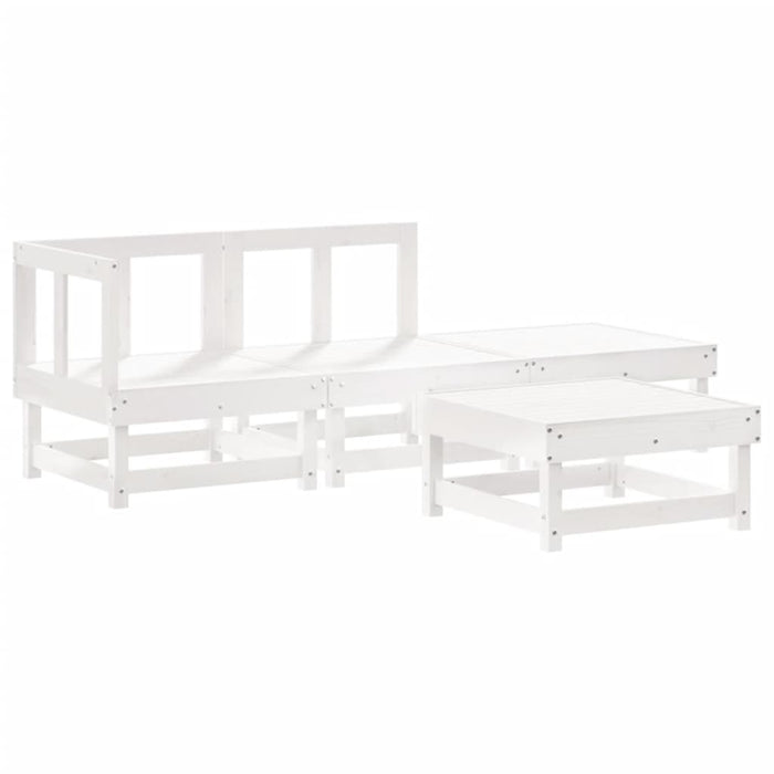 Set Salotto da Giardino 4 pz Bianco in Legno Massello di Pino 3186481