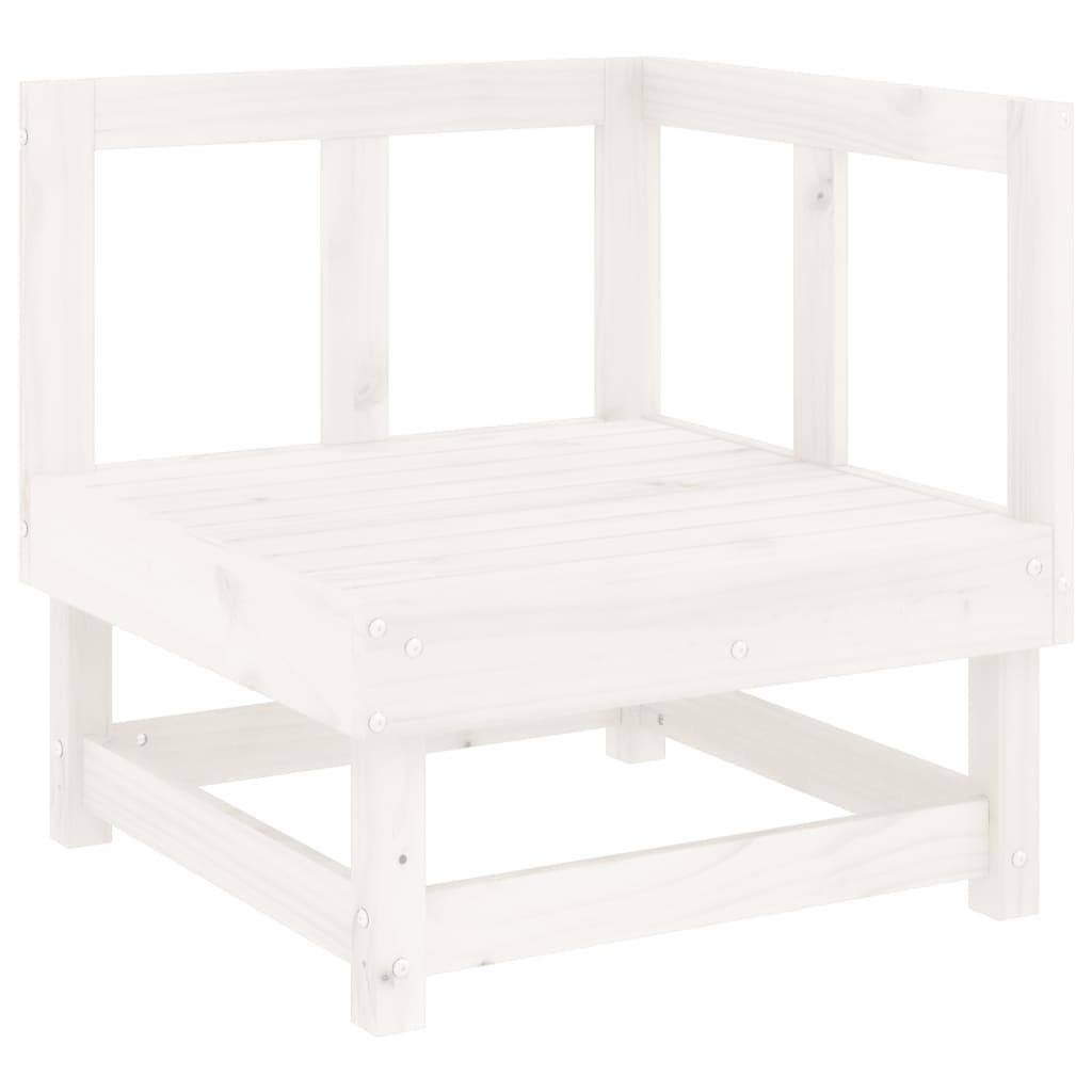 Set Salotto da Giardino 7 pz Bianco in Legno Massello di Pino 3186509