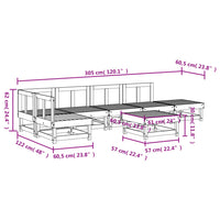 Set Salotto da Giardino 7 pz Bianco in Legno Massello di Pino 3186509