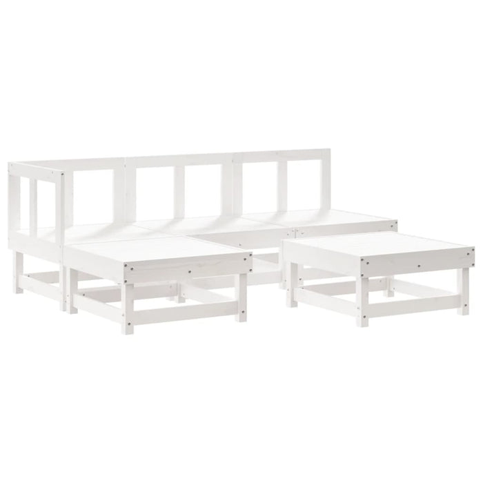 Set Salotto da Giardino 5 pz Bianco in Legno Massello di Pino 3186516