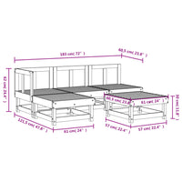 Set Salotto da Giardino 5 pz Bianco in Legno Massello di Pino 3186516