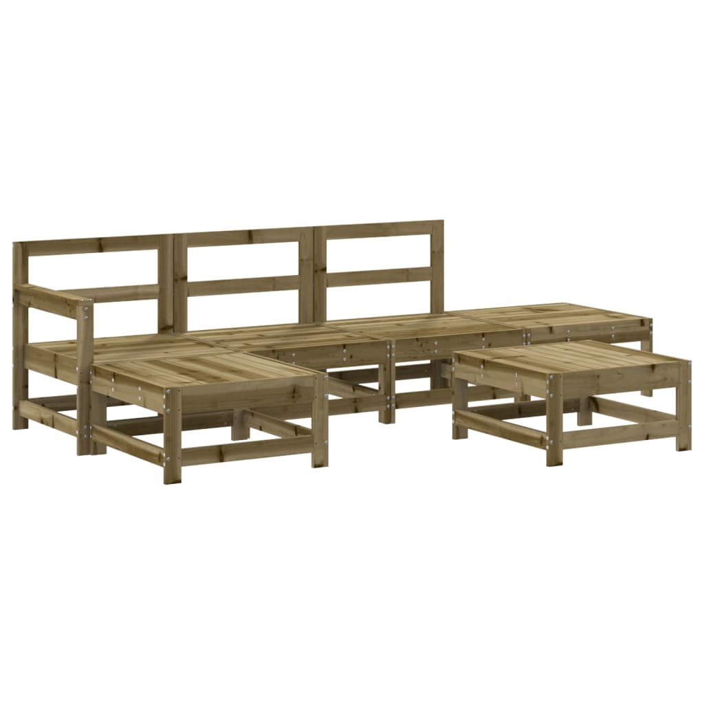 Set Salotto da Giardino 6 pz in Legno Impregnato di Pino 3186542