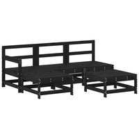 Set Salotto da Giardino 5 pz Nero in Legno Massello di Pino 3186547