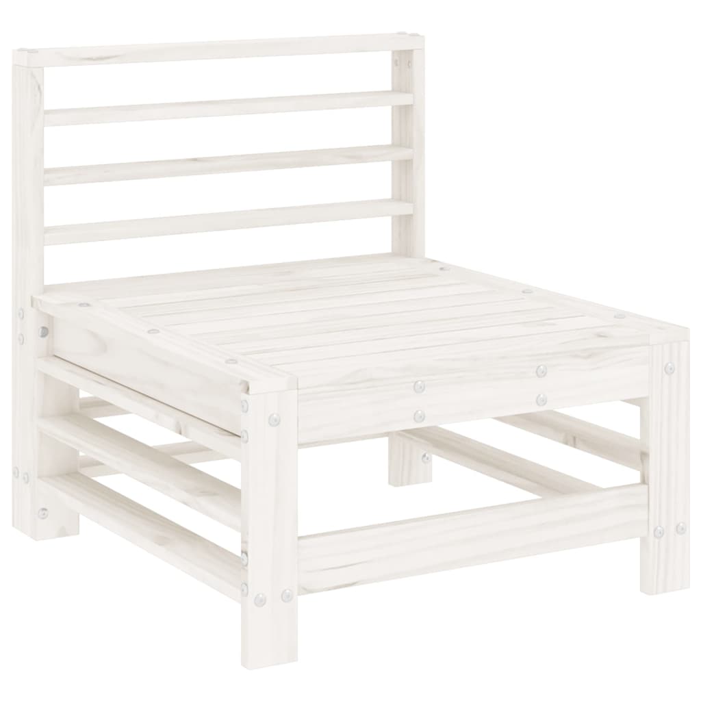 Set Salotto da Giardino 5 pz Bianco in Legno Massello di Pino 3186551