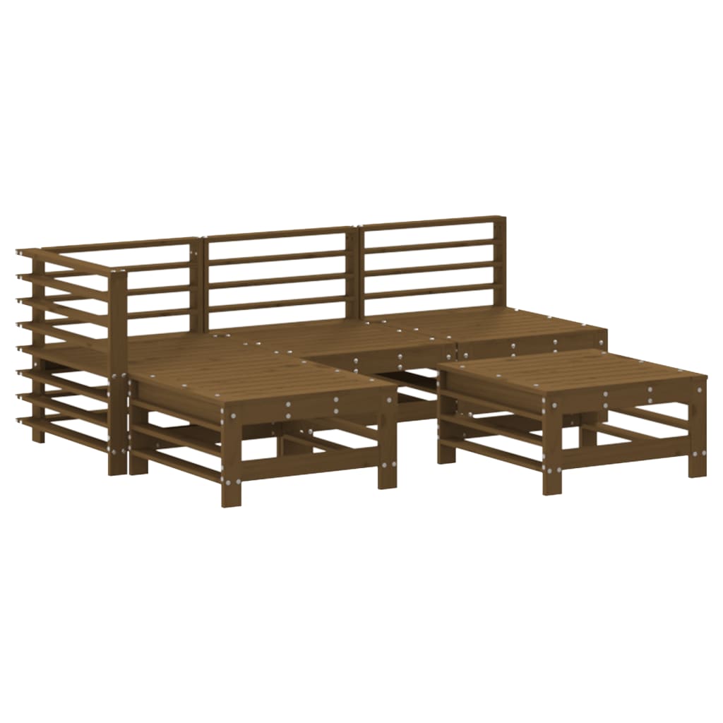 Set Salotto da Giardino 5 pz Miele in Legno Massello di Pino 3186553