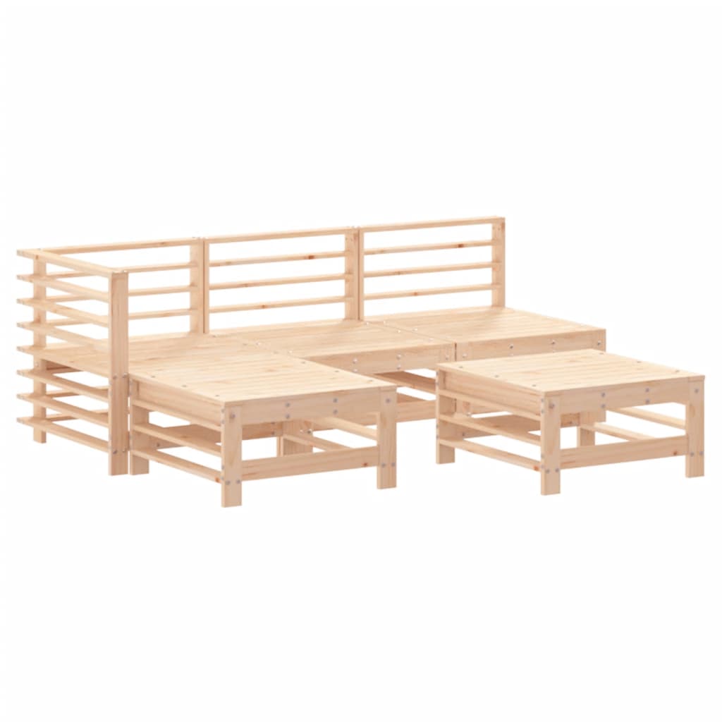 Set Salotto da Giardino 5 pz in Legno Massello di Pino 3186557