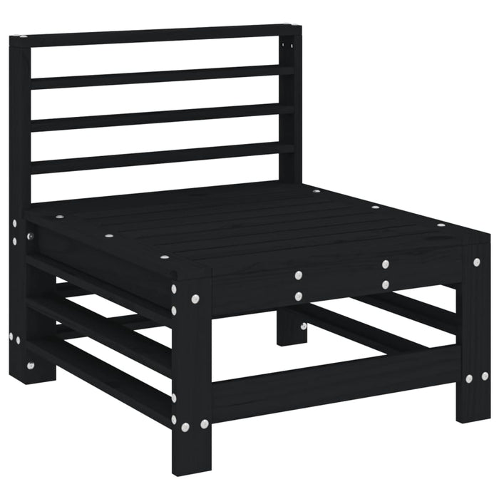 Set Salotto da Giardino 5 pz Nero in Legno Massello di Pino 3186561