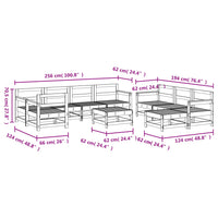 Set Salotto da Giardino 10 pz in Legno Massello di Douglas 3186576