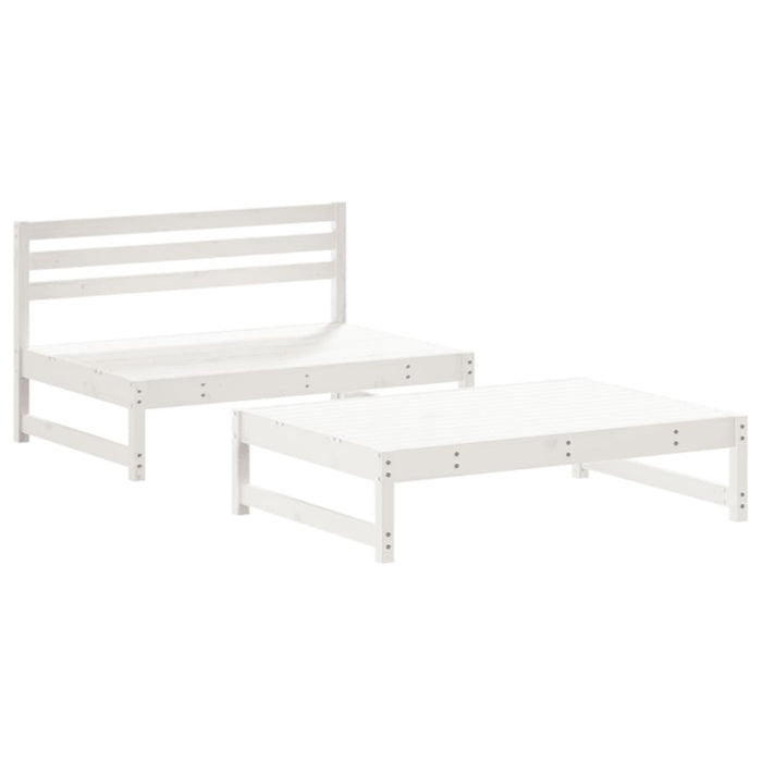 Set Salotto da Giardino 2 pz Bianco in Legno Massello di Pinocod mxl 94274