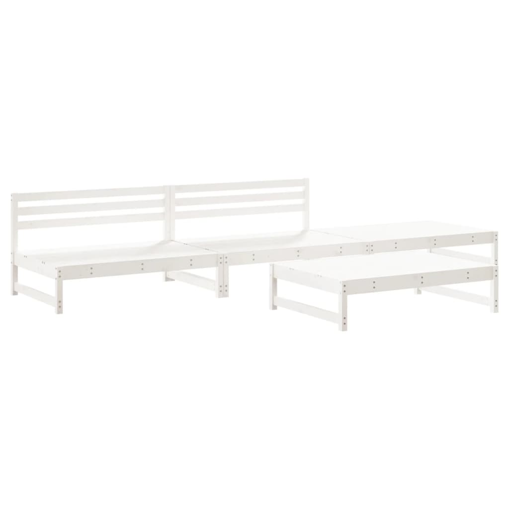 Set Salotto da Giardino 4 pz Bianco in Legno Massello di Pinocod mxl 70244