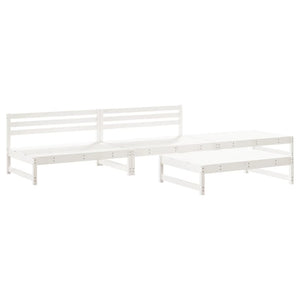 Set Salotto da Giardino 4 pz Bianco in Legno Massello di Pinocod mxl 70244