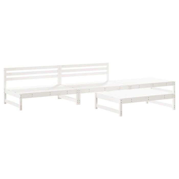 Set Salotto da Giardino 4 pz Bianco in Legno Massello di Pinocod mxl 70244