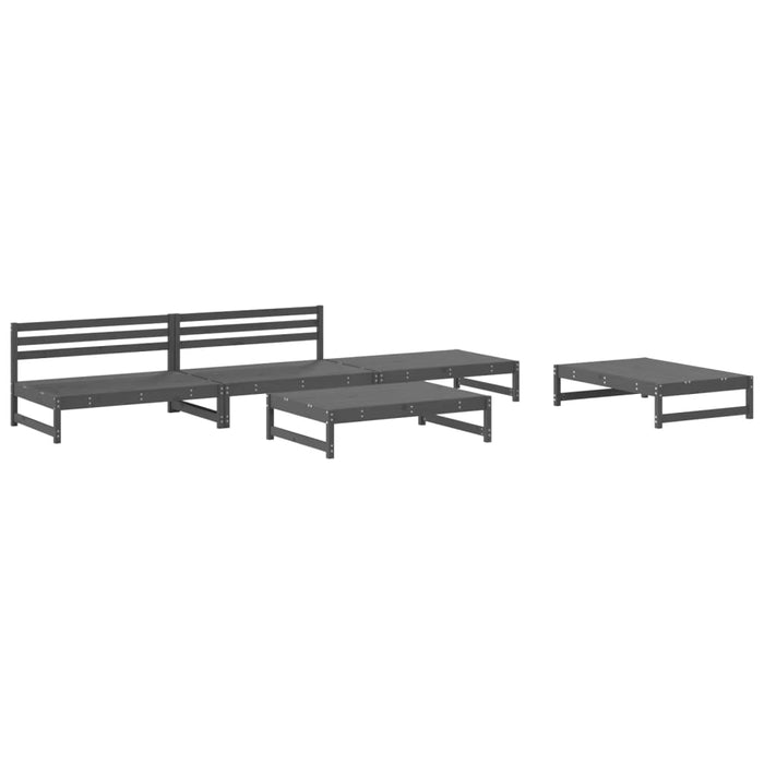 Set Salotto da Giardino 5 pz Grigio in Legno Massello di Pinocod mxl 69998