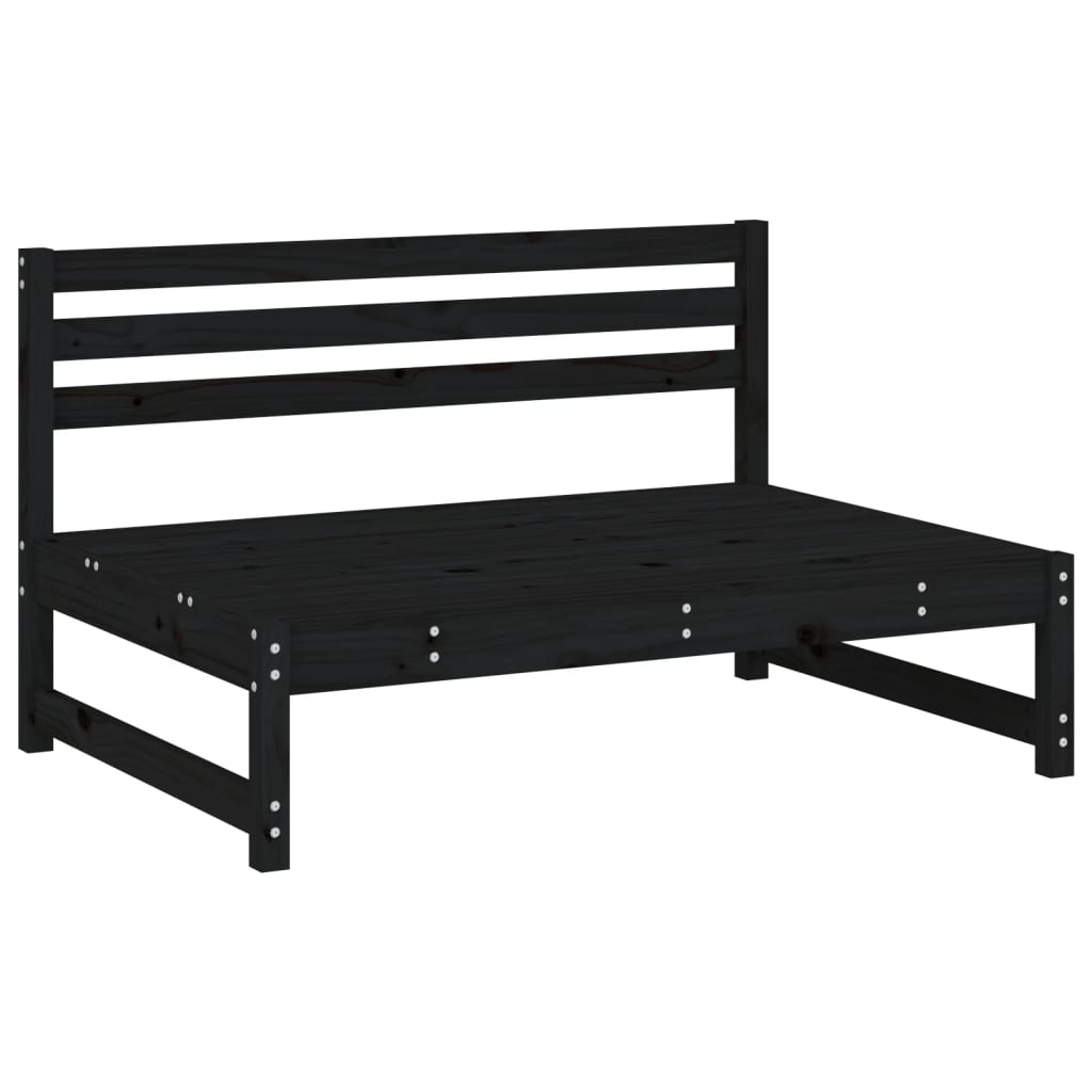 Set Salotto da Giardino 5 pz Nero in Legno Massello di Pino 3186603