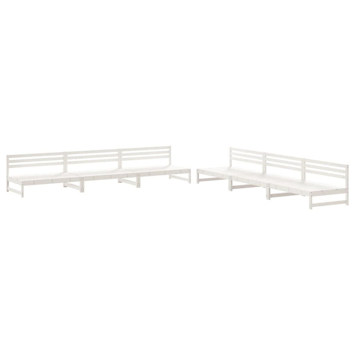 Set Salotto da Giardino 6 pz Bianco in Legno Massello di Pinocod mxl 117957