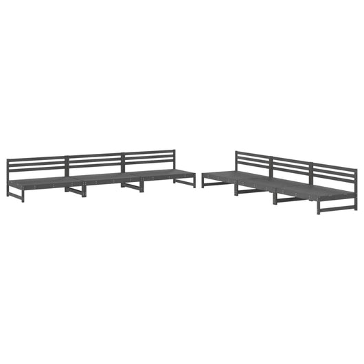 Set Salotto da Giardino 6 pz Grigio in Legno Massello di Pino 3186608