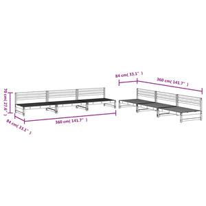 Set Salotto da Giardino 6 pz Grigio in Legno Massello di Pino 3186608