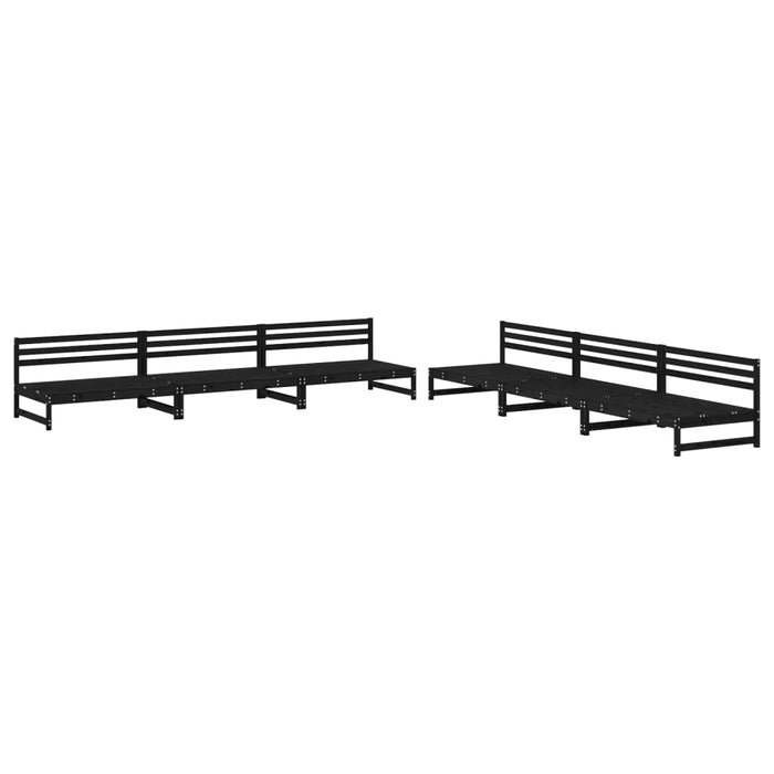 Set Salotto da Giardino 6 pz Nero in Legno Massello di Pino 3186610