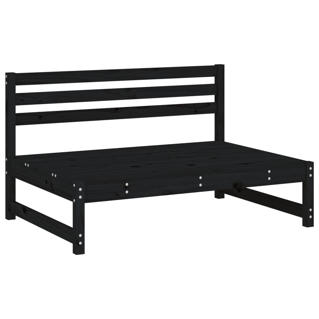 Set Salotto da Giardino 6 pz Nero in Legno Massello di Pino 3186610