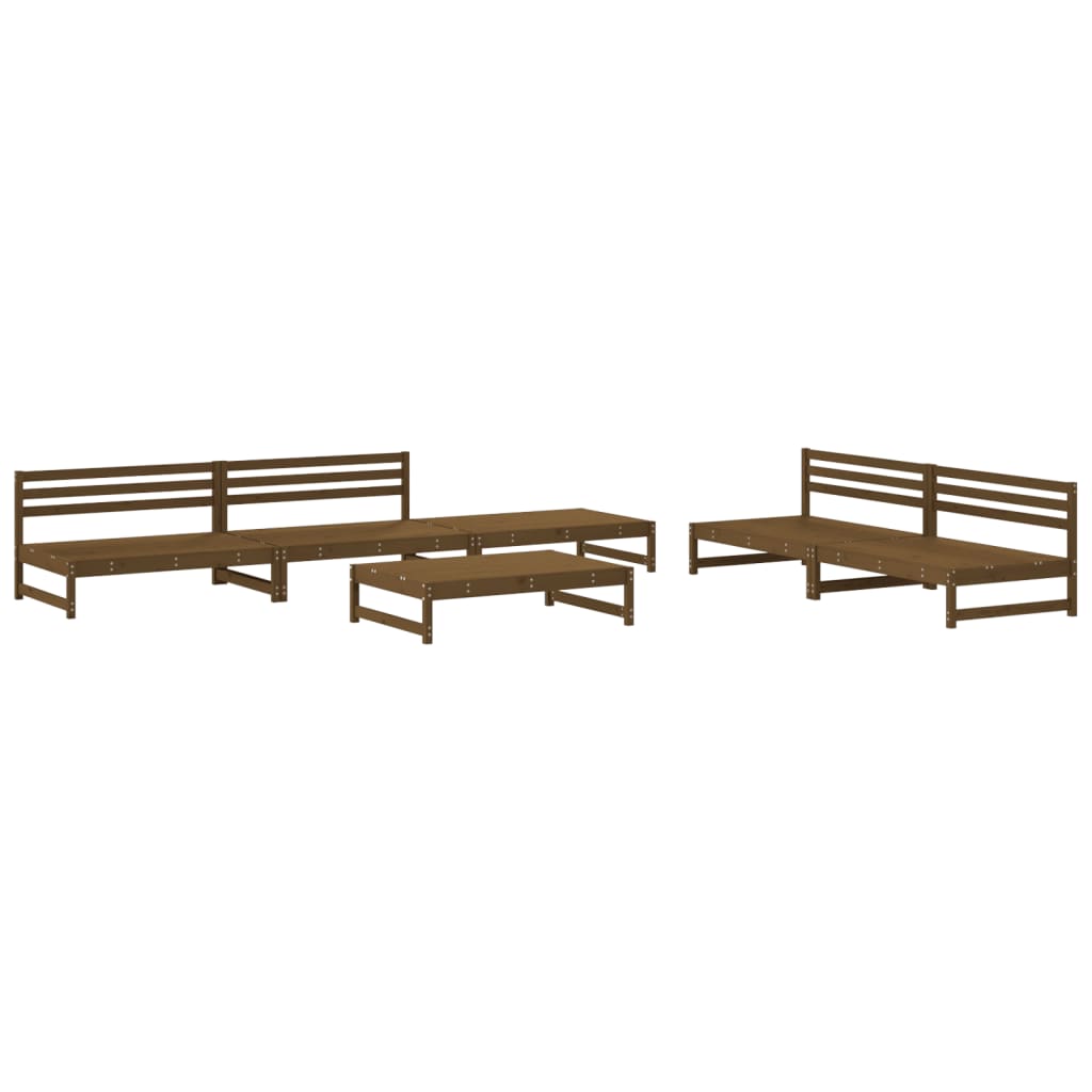 Set Salotto da Giardino 6 pz Miele in Legno Massello di Pino 3186616