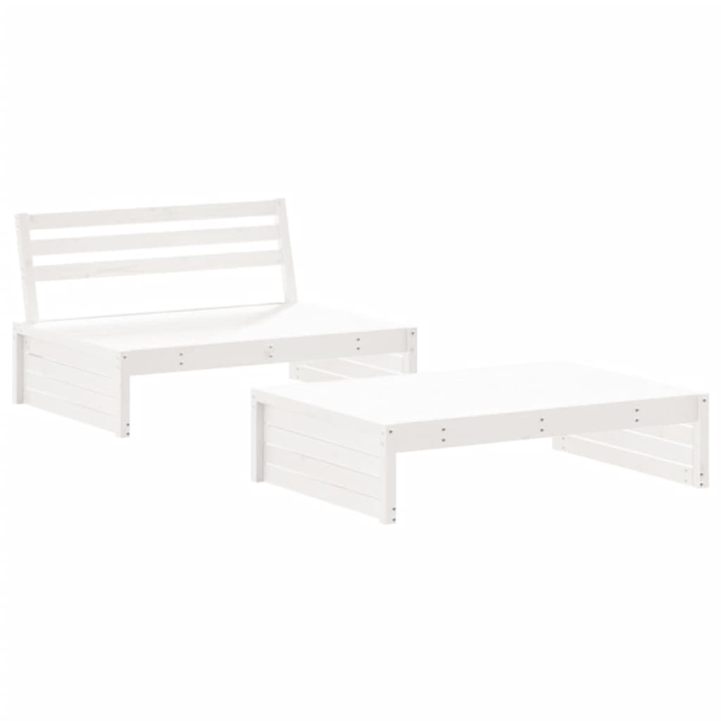 Set Salotto da Giardino 2 pz Bianco in Legno Massello di Pinocod mxl 111809