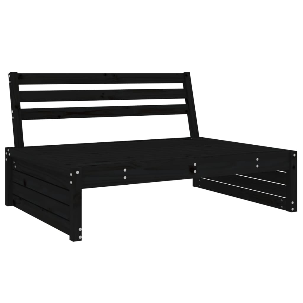 Set Salotto da Giardino 2 pz Nero in Legno Massello di Pino 3186624