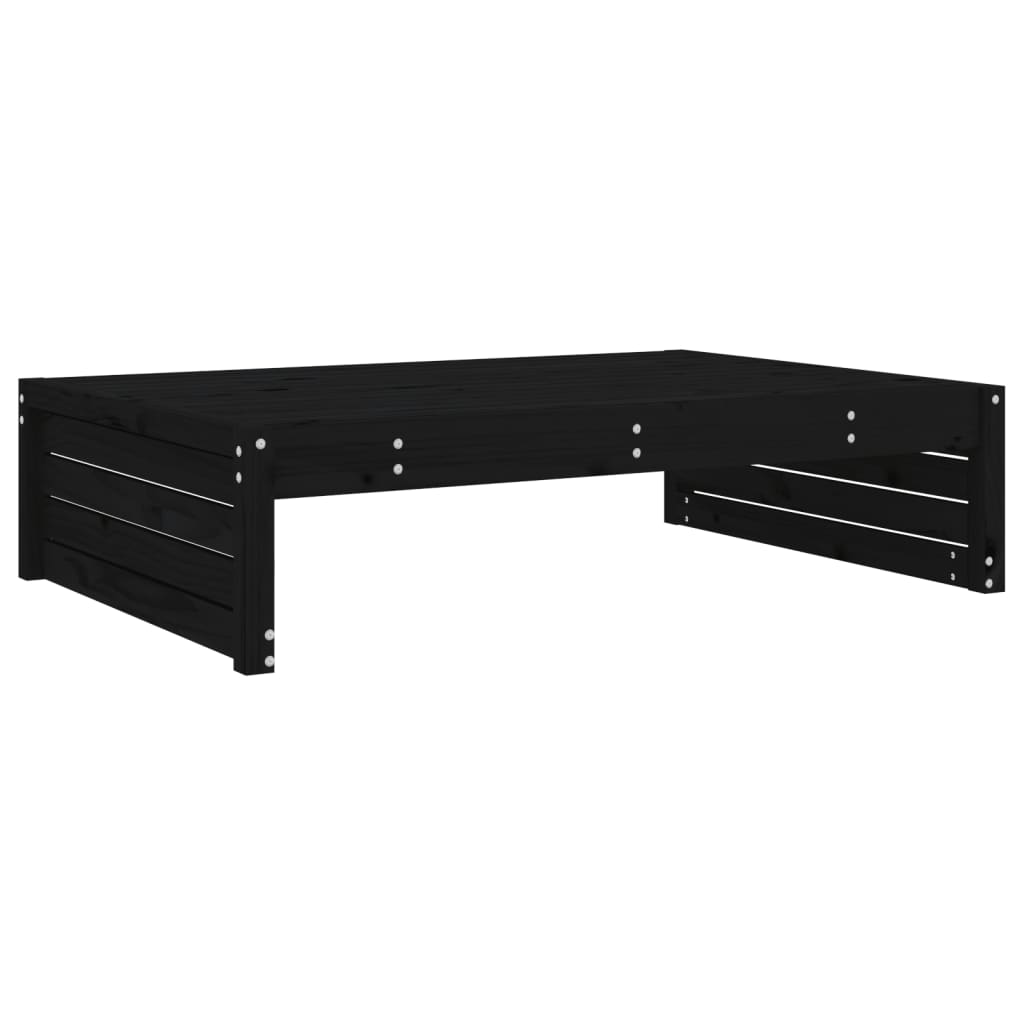 Set Salotto da Giardino 2 pz Nero in Legno Massello di Pino 3186624