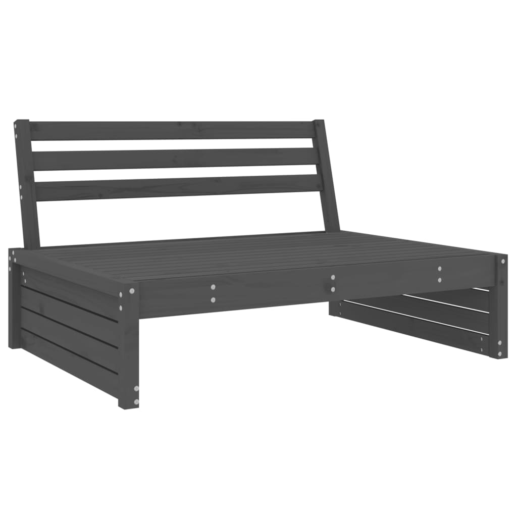 Set Salotto da Giardino 5 pz Grigio in Legno Massello di Pino 3186636