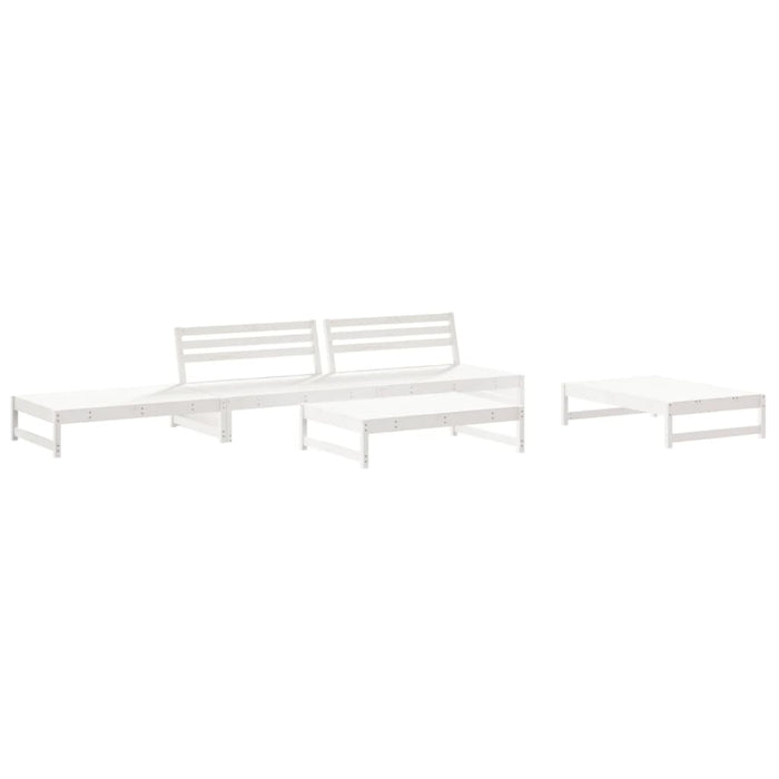 Set Salotto da Giardino 6 pz Bianco in Legno Massello di Pino 3186642