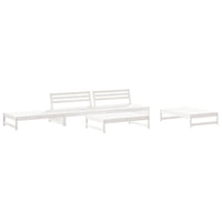 Set Salotto da Giardino 6 pz Bianco in Legno Massello di Pinocod mxl 94019